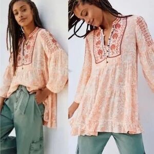 Anthropologie claudia embroidered babydoll